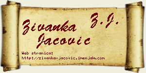 Živanka Jačović vizit kartica